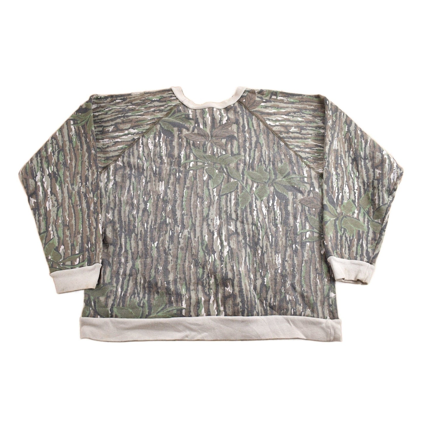 Other Clothing > Gender Neutral Adult Clothing > Hoodies & Sweatshirts > Sweatshirts Vintage 1980s Real Tree Bark Camo Crewneck Sweatshirt Men's Medium