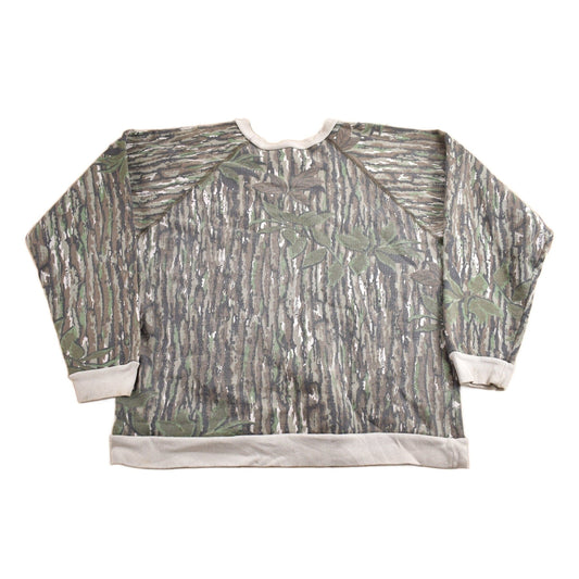 Other Clothing > Gender Neutral Adult Clothing > Hoodies & Sweatshirts > Sweatshirts Vintage 1980s Real Tree Bark Camo Crewneck Sweatshirt Men's Medium