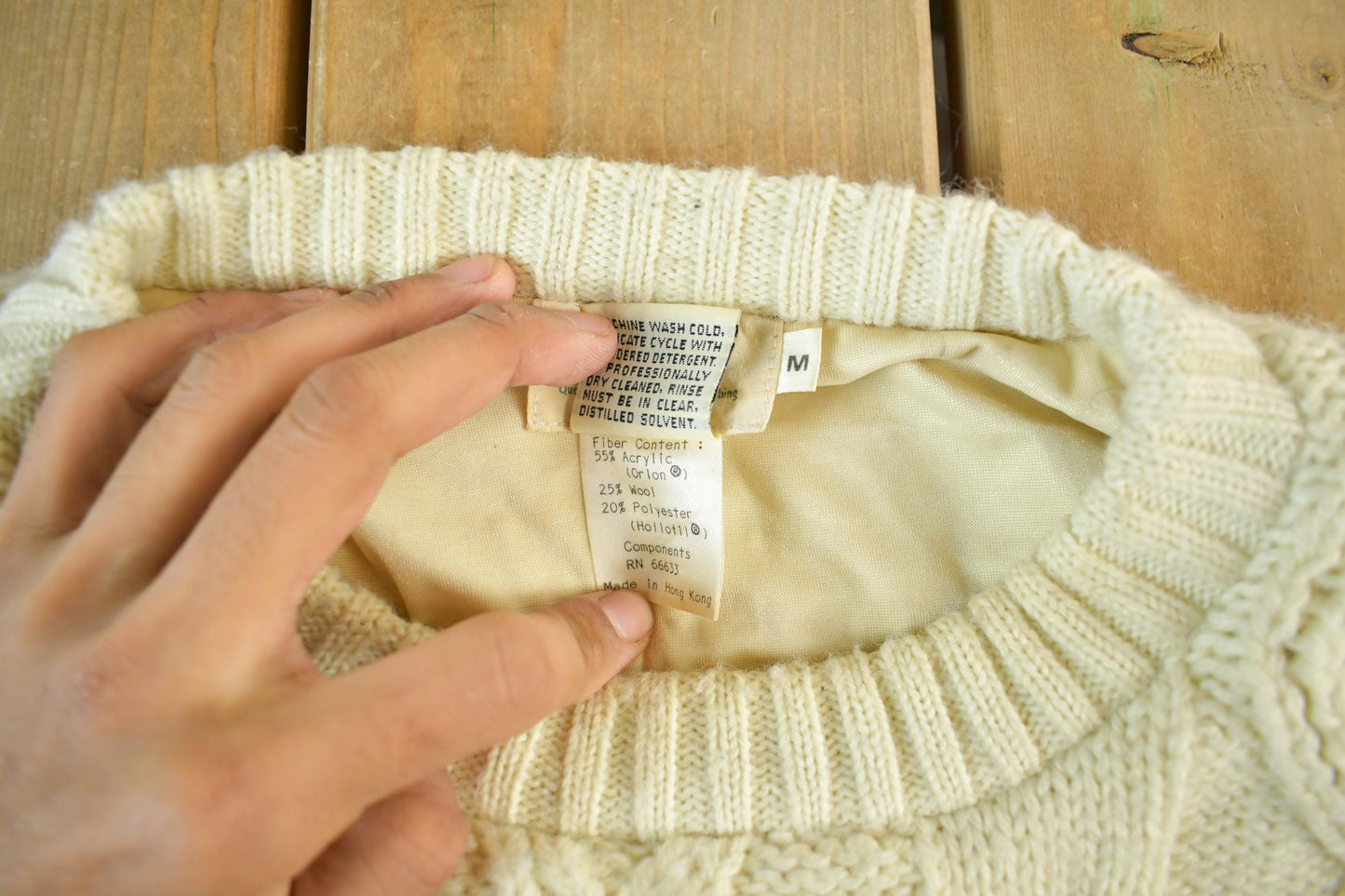 Other Clothing > Gender Neutral Adult Clothing > Hoodies & Sweatshirts > Sweatshirts Vintage 1980s REI Lined Knit Crewneck Sweater Men's Medium