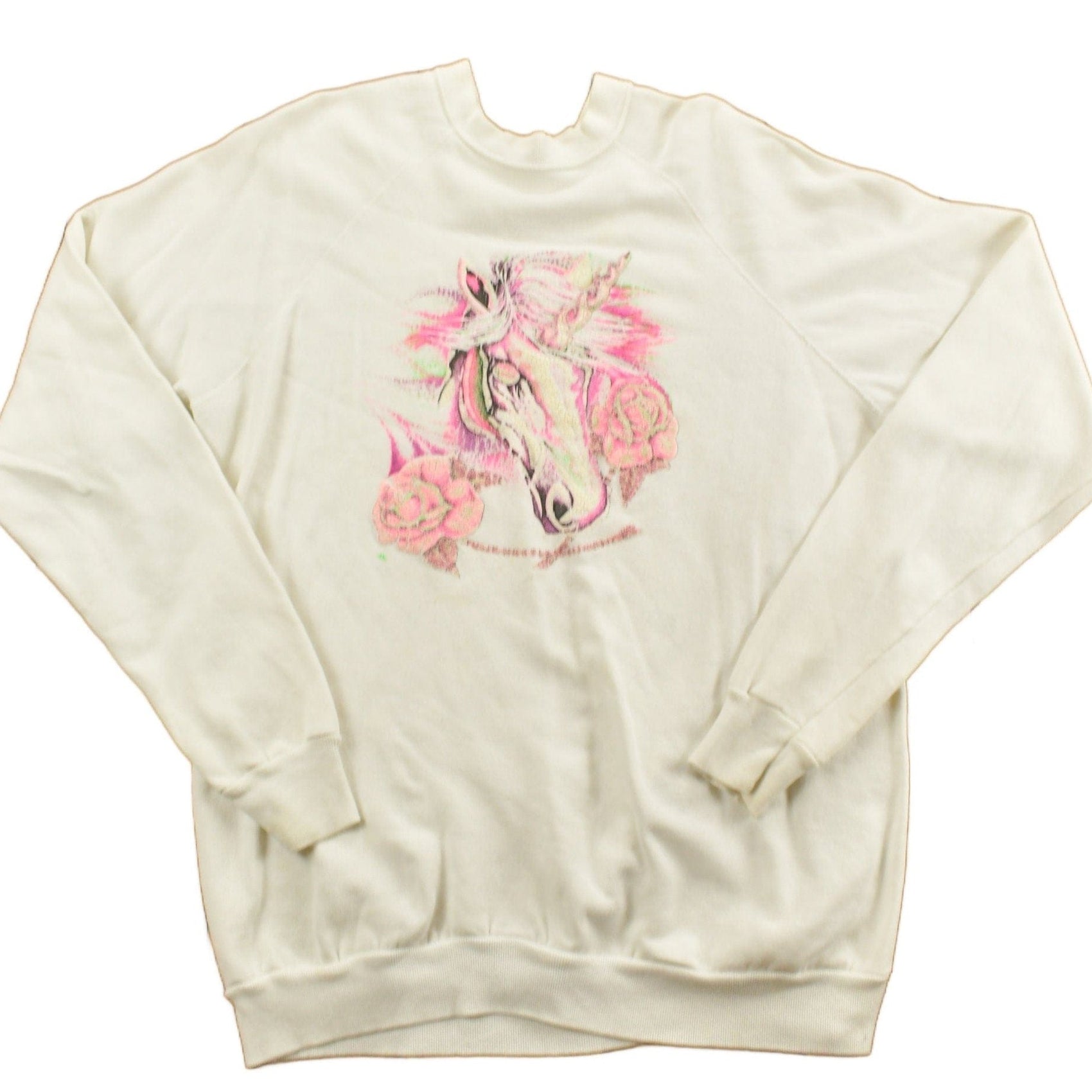 Other Clothing > Gender Neutral Adult Clothing > Hoodies & Sweatshirts > Sweatshirts Vintage 1980s Unicorn Crewneck Men's Medium