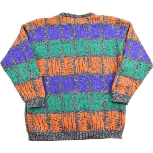 Other Clothing > Gender Neutral Adult Clothing > Hoodies & Sweatshirts > Sweatshirts Vintage 1980s United Colors Of Benneton Knit Plaid Sweater Men's Medium