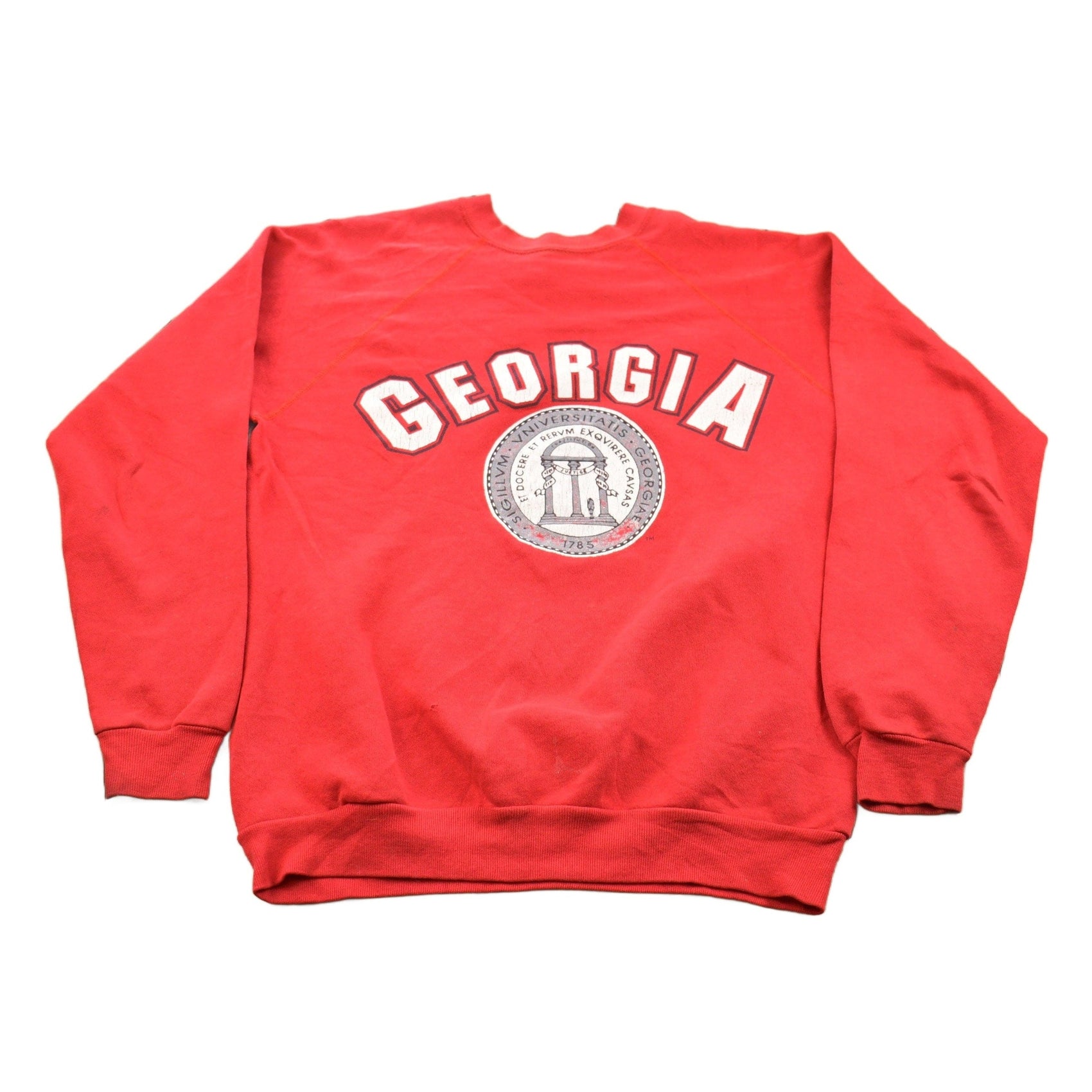 Other Clothing > Gender Neutral Adult Clothing > Hoodies & Sweatshirts > Sweatshirts Vintage 1980s University of Georgia Graphic Collegiate Crewneck Men's Large/ Collegiate / NCAA Sweatshirt / Sportswear / Americana / 80s Georgia