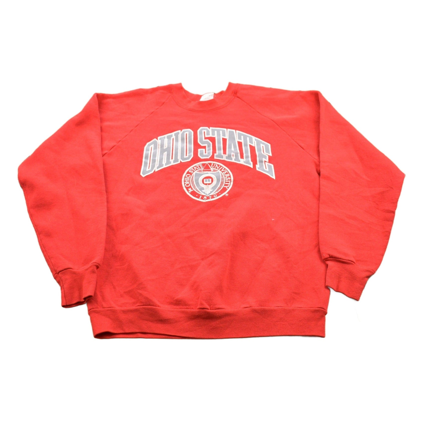Other Clothing > Gender Neutral Adult Clothing > Hoodies & Sweatshirts > Sweatshirts Vintage 1980s University of Ohio State Buckeyes Graphic Collegiate Crewneck / Fruit Of The Loom / NCAA Sweatshirt / Sportswear / Americana