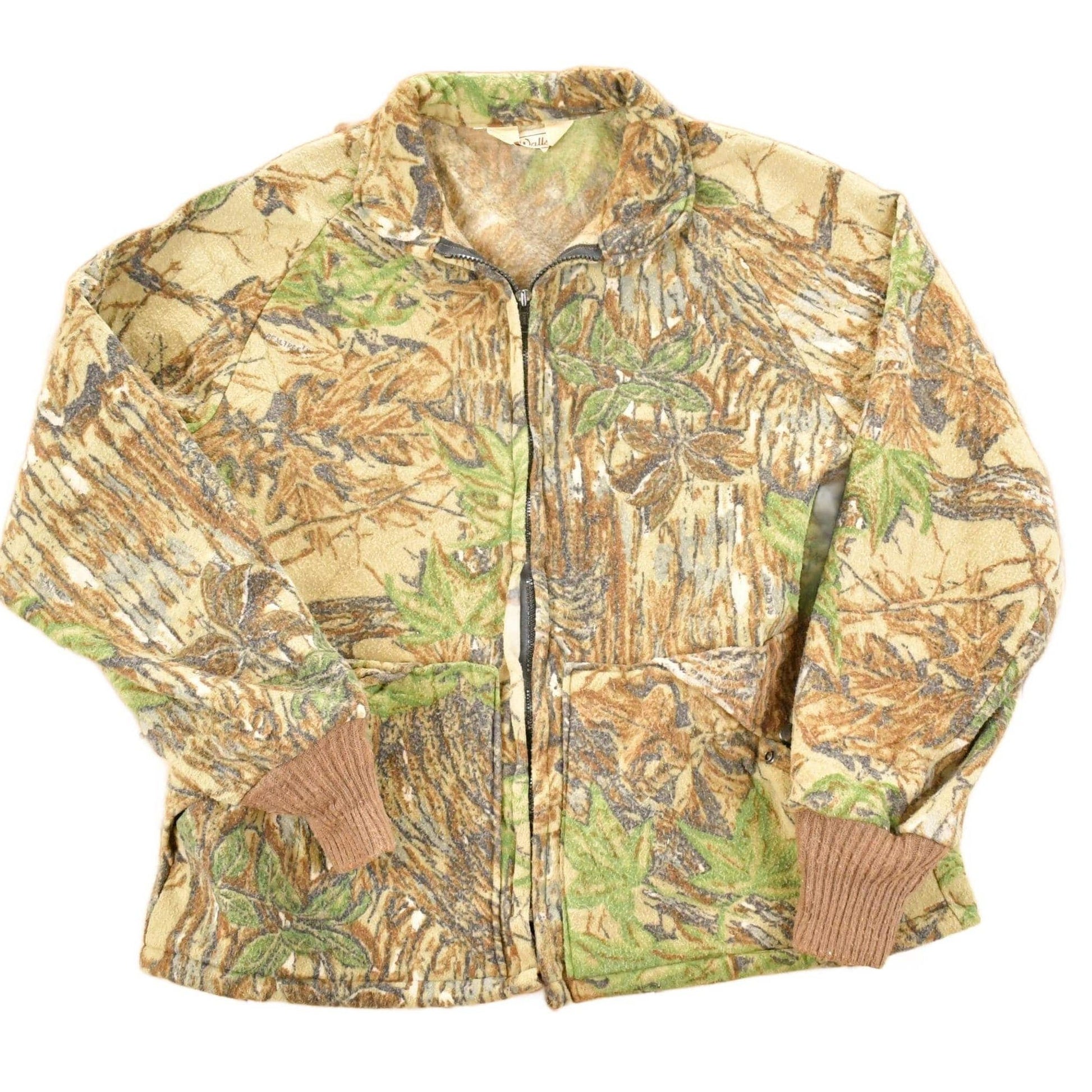 Other Clothing > Gender Neutral Adult Clothing > Hoodies & Sweatshirts > Sweatshirts Vintage 1980s Walls Realtree Camo Fleece Outdoorsman Full Zip Sweater Mens M