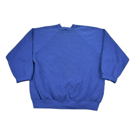 Other Clothing > Gender Neutral Adult Clothing > Hoodies & Sweatshirts > Sweatshirts Vintage 1980s Wolf Theme Graphic Raglan Crewneck Men's Large