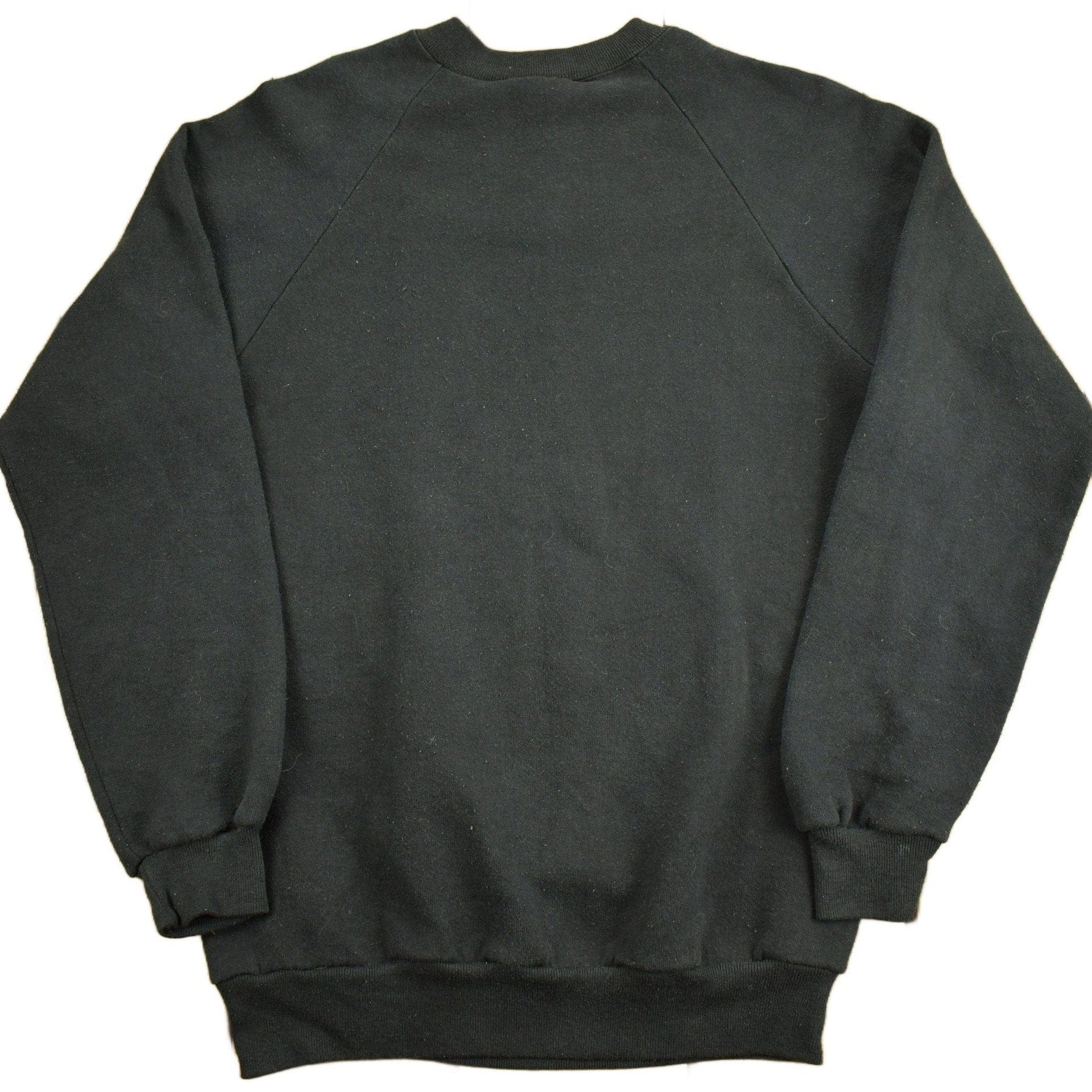 Other Clothing > Gender Neutral Adult Clothing > Hoodies & Sweatshirts > Sweatshirts Vintage 1980s Wolf Themed Crewneck Sweatshirt Men's Small