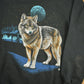Other Clothing > Gender Neutral Adult Clothing > Hoodies & Sweatshirts > Sweatshirts Vintage 1980s Wolf Themed Crewneck Sweatshirt Men's Small