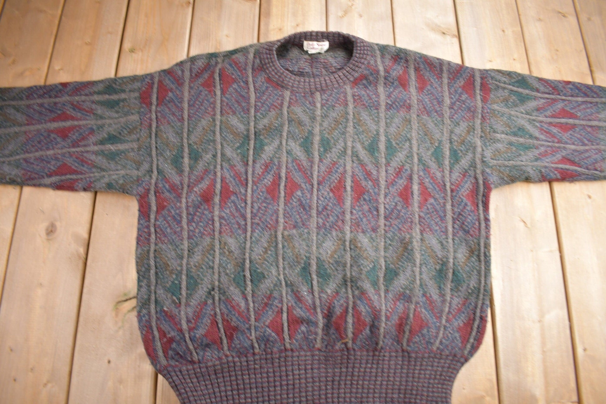 Other Clothing > Gender Neutral Adult Clothing > Hoodies & Sweatshirts > Sweatshirts Vintage 1980s Wool Blend Knit Sweater Men's XL