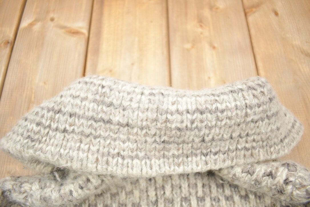 Other Clothing > Gender Neutral Adult Clothing > Hoodies & Sweatshirts > Sweatshirts Vintage 1980s Wool Knit Button Up Sweater Men's Medium