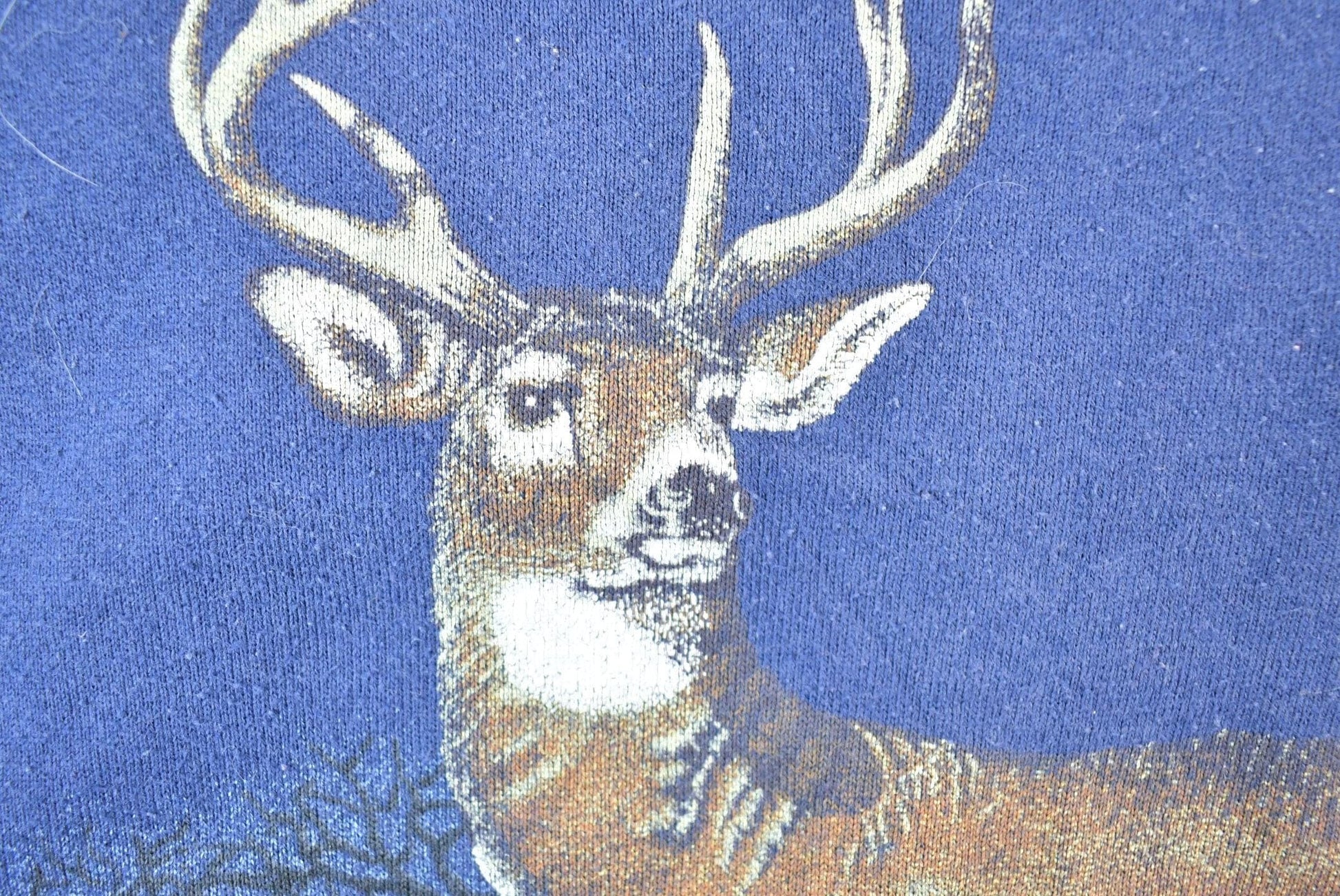 Other Clothing > Gender Neutral Adult Clothing > Hoodies & Sweatshirts > Sweatshirts Vintage 1987 White Tail Deer Moon Logo Jerzeez Crewneck Men's 2XL