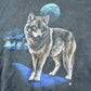 Other Clothing > Gender Neutral Adult Clothing > Hoodies & Sweatshirts > Sweatshirts Vintage 1987 Wolf With Northern Lights Moon Theme Crewneck Men's XL