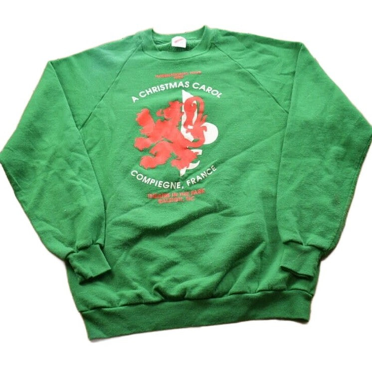 Other Clothing > Gender Neutral Adult Clothing > Hoodies & Sweatshirts > Sweatshirts Vintage 1989 A Christmas Carol International Tour Compiegne France Sweater Men's Small
