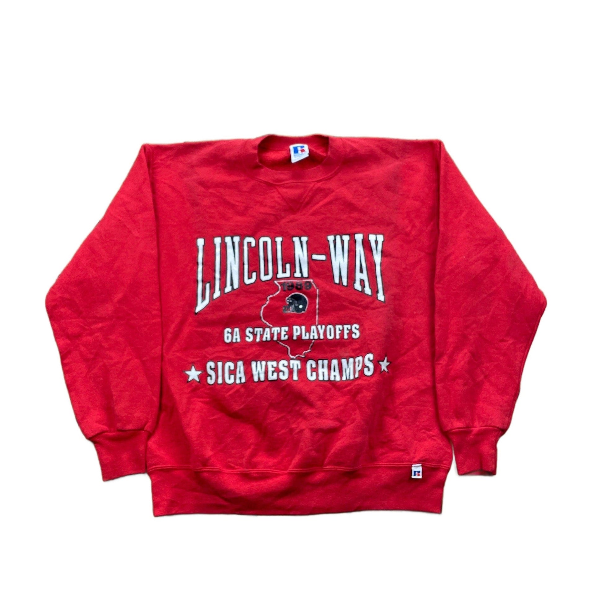 Other Clothing > Gender Neutral Adult Clothing > Hoodies & Sweatshirts > Sweatshirts Vintage 1989 University of Lincoln Way Crewneck , Made In USA / Sweatshirt / NCAA Sweatshirt / Russell Athletics / Sportswear / Athleisure