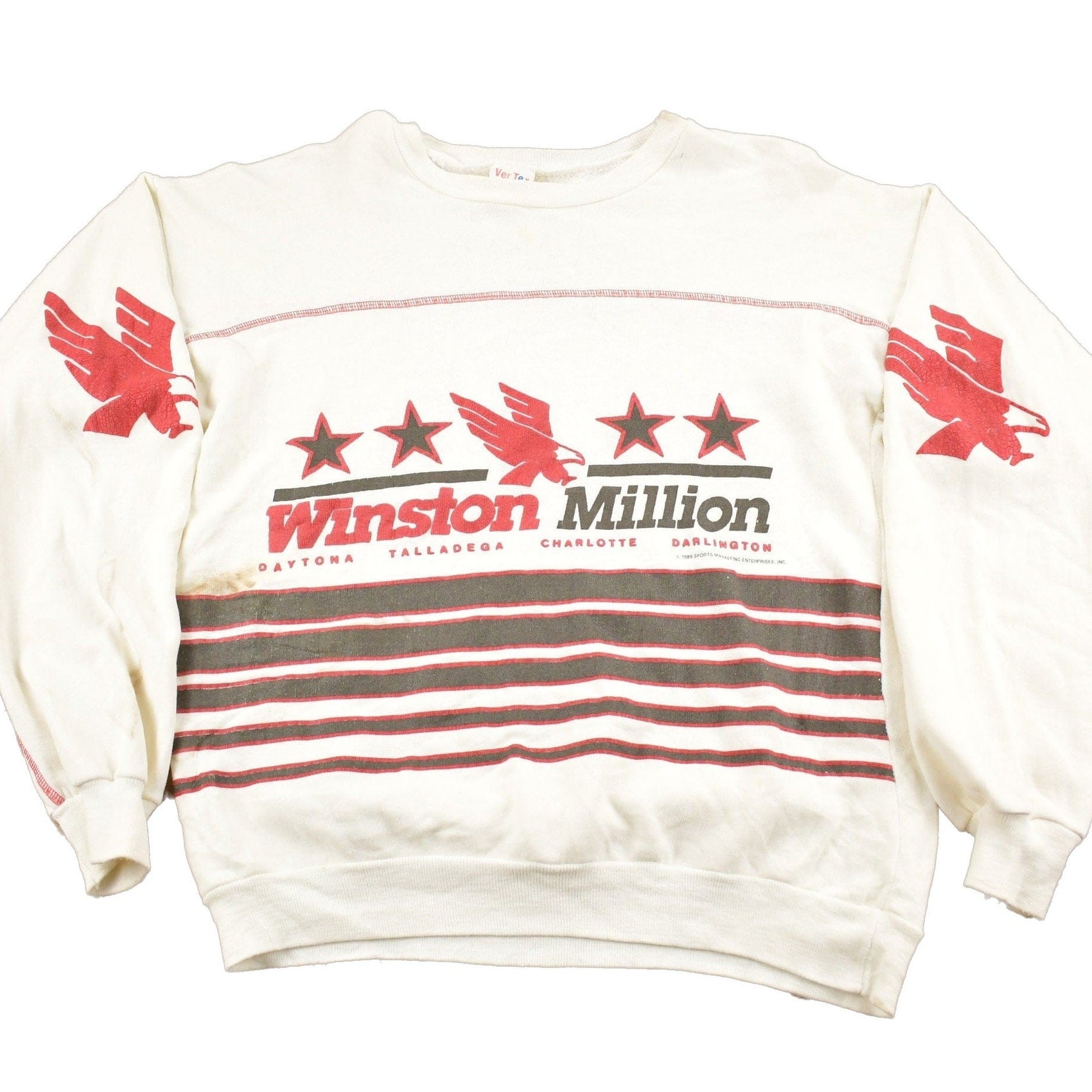 Other Clothing > Gender Neutral Adult Clothing > Hoodies & Sweatshirts > Sweatshirts Vintage 1989 Winston Million Graphic Crewneck Sweatshirt Men's Medium/ 80s Crewneck / Souvenir / Made In USA / Streetwear / Racing Sweater