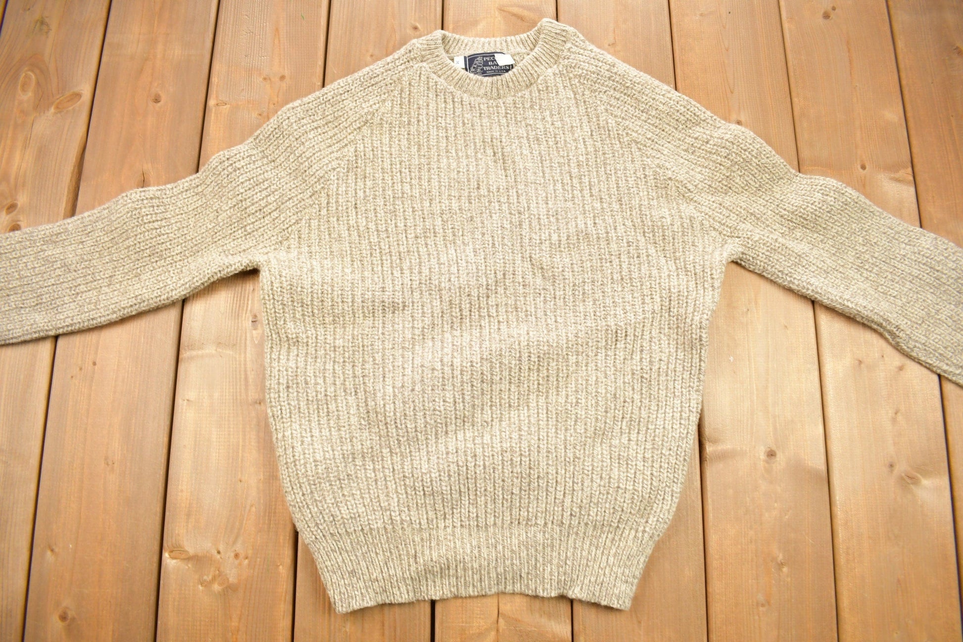 Other Clothing > Gender Neutral Adult Clothing > Hoodies & Sweatshirts > Sweatshirts Vintage 1990s 100% Wool Knit Sweater Men's Medium