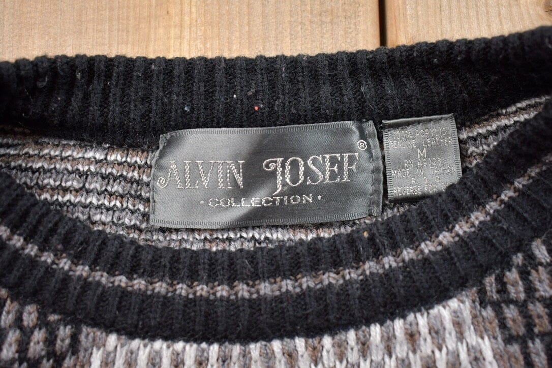 Other Clothing > Gender Neutral Adult Clothing > Hoodies & Sweatshirts > Sweatshirts Vintage 1990s Alvin Josef Knitted Crewneck Sweater Men's Medium/ Vintage 90s Crewneck / All Over Pattern / Vintage Knit / Sweatshirt / Abstract Pattern