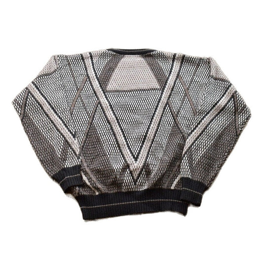 Other Clothing > Gender Neutral Adult Clothing > Hoodies & Sweatshirts > Sweatshirts Vintage 1990s Alvin Josef Knitted Crewneck Sweater Men's Medium/ Vintage 90s Crewneck / All Over Pattern / Vintage Knit / Sweatshirt / Abstract Pattern