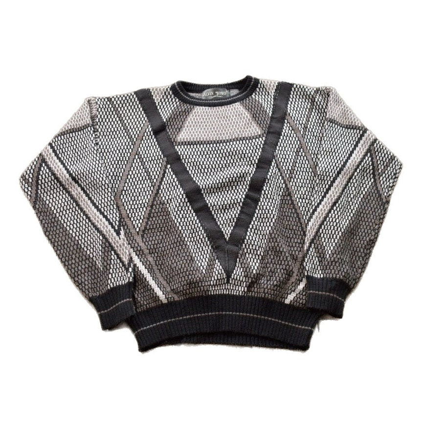 Other Clothing > Gender Neutral Adult Clothing > Hoodies & Sweatshirts > Sweatshirts Vintage 1990s Alvin Josef Knitted Crewneck Sweater Men's Medium/ Vintage 90s Crewneck / All Over Pattern / Vintage Knit / Sweatshirt / Abstract Pattern