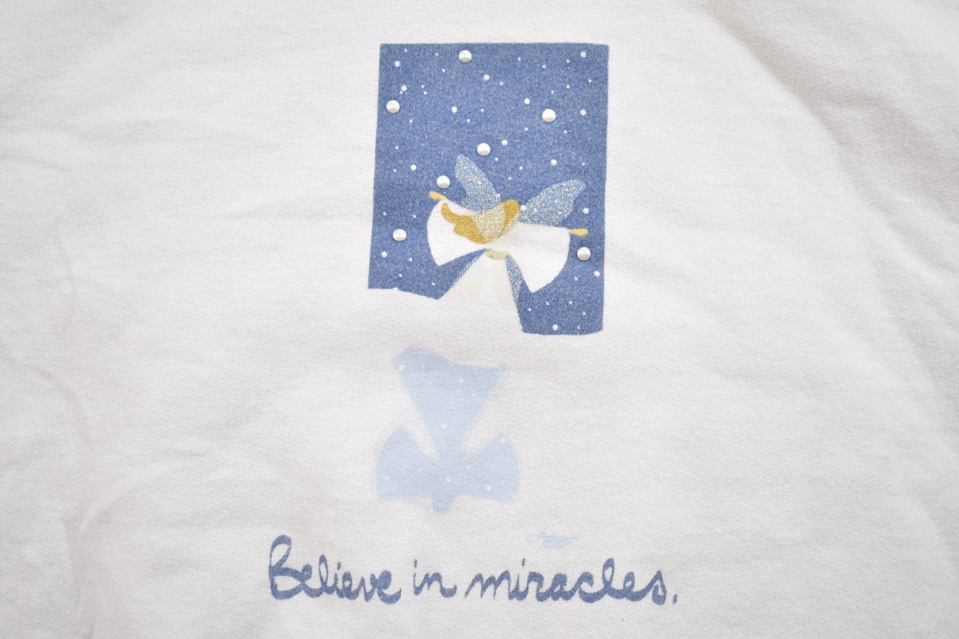 Other Clothing > Gender Neutral Adult Clothing > Hoodies & Sweatshirts > Sweatshirts Vintage 1990s Angel Theme Crewneck Sweater Men's 2XL