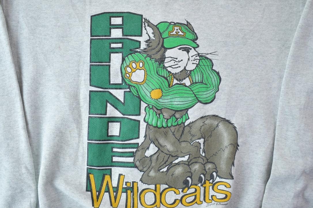 Other Clothing > Gender Neutral Adult Clothing > Hoodies & Sweatshirts > Sweatshirts Vintage 1990s Arundel Wildcats University Collegiate Crewneck Men's Large/ Embroidered / NCAA Sweatshirt / Sportswear / Americana