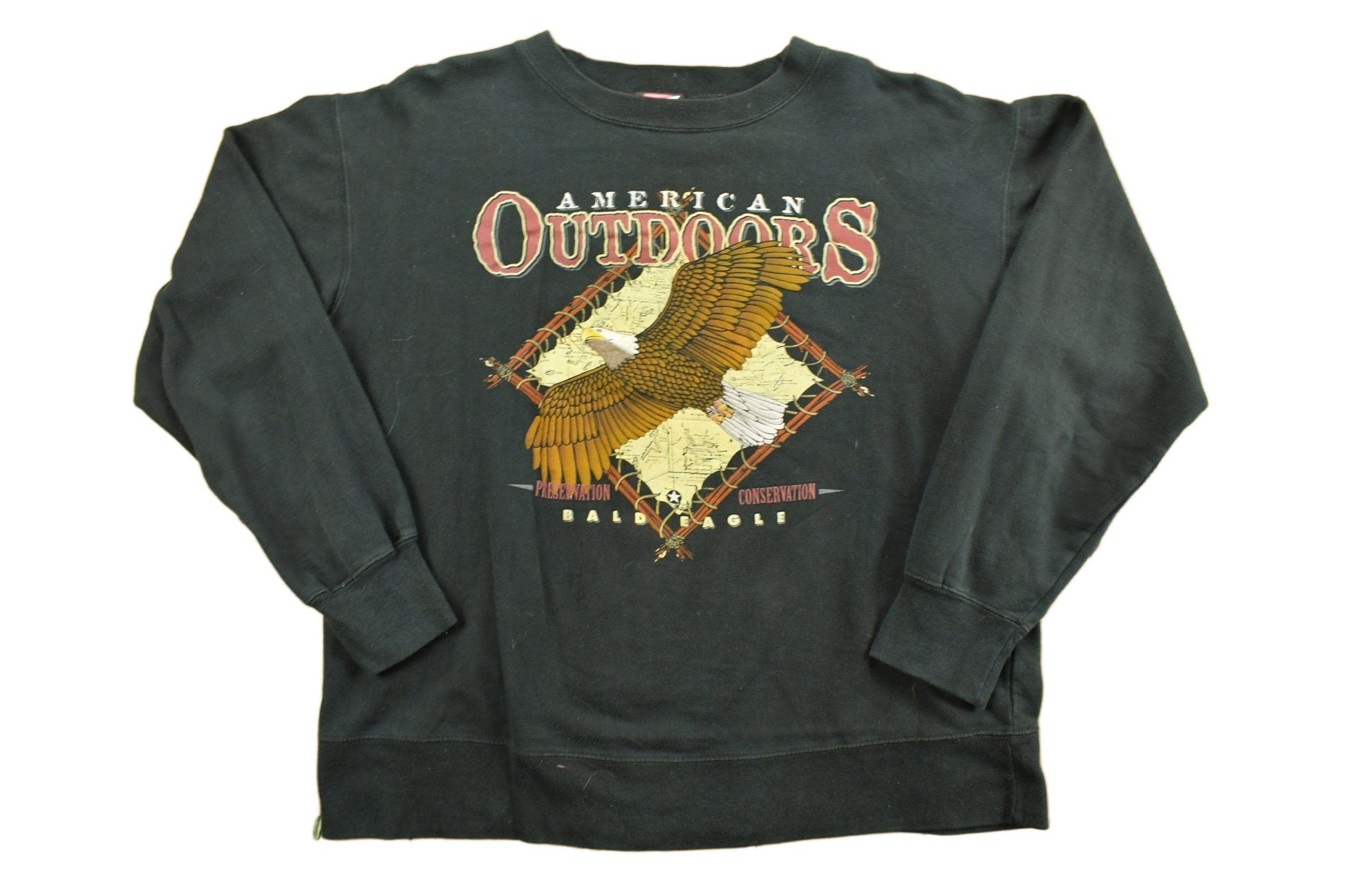 Other Clothing > Gender Neutral Adult Clothing > Hoodies & Sweatshirts > Sweatshirts Vintage 1990s Bald Eagle Crewneck Men's Large/ 90s Crewneck / Outdoorsman / Vintage Sweatshirt / American Sportswear / Pullover Sweatshirt / Hunting