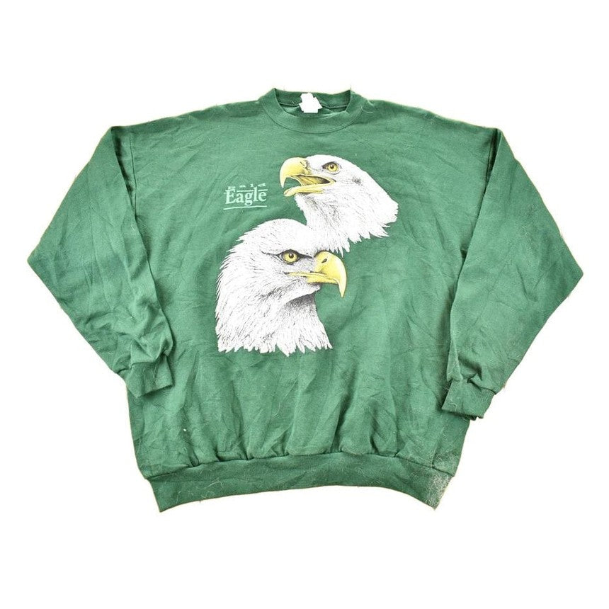 Other Clothing > Gender Neutral Adult Clothing > Hoodies & Sweatshirts > Sweatshirts Vintage 1990s Bald Eagle Screaming Eagle Crewneck Sweatshirt Men's XL