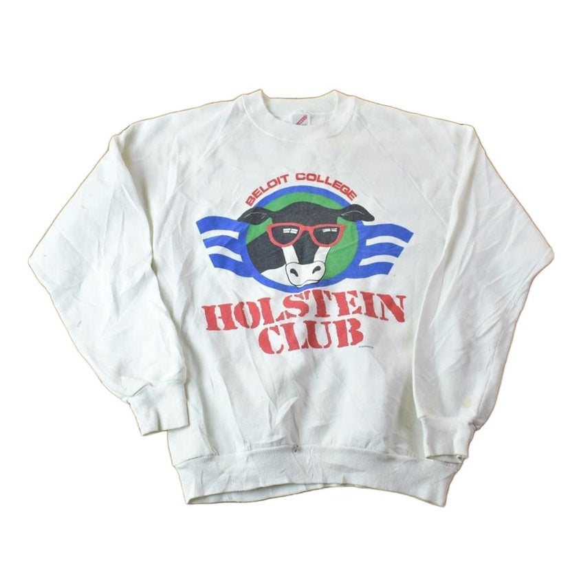 Other Clothing > Gender Neutral Adult Clothing > Hoodies & Sweatshirts > Sweatshirts Vintage 1990s Beloit College Holstein Club Cow Collegiate Crewneck Men's Large/ Embroidered / NCAA Sweatshirt / Sportswear / Americana