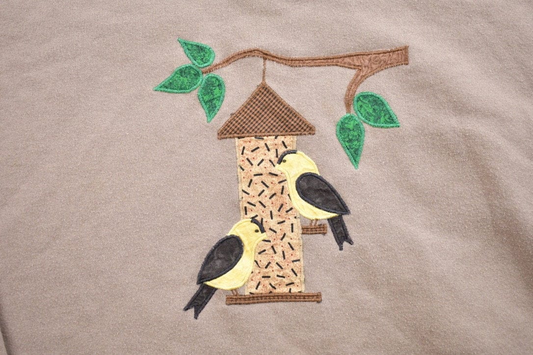 Other Clothing > Gender Neutral Adult Clothing > Hoodies & Sweatshirts > Sweatshirts Vintage 1990s Bird Feeder Theme Crewneck Sweater / 90s Crewneck / Grandma Sweater / Streetwear / Made In USA / Animal Theme / Jerzees