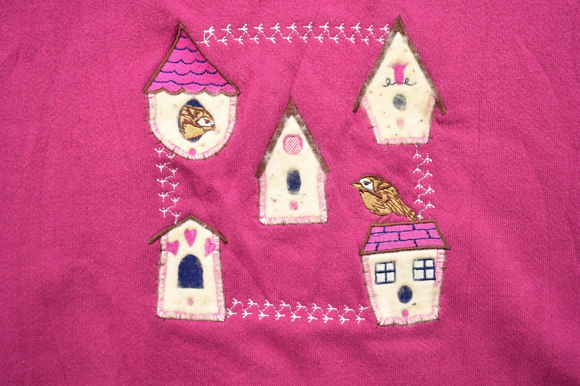 Other Clothing > Gender Neutral Adult Clothing > Hoodies & Sweatshirts > Sweatshirts Vintage 1990s Birdhouse Theme Crewneck Sweater / 90s Crewneck / Grandma Sweater / Streetwear / Made In USA / Animal Theme / Bird Theme