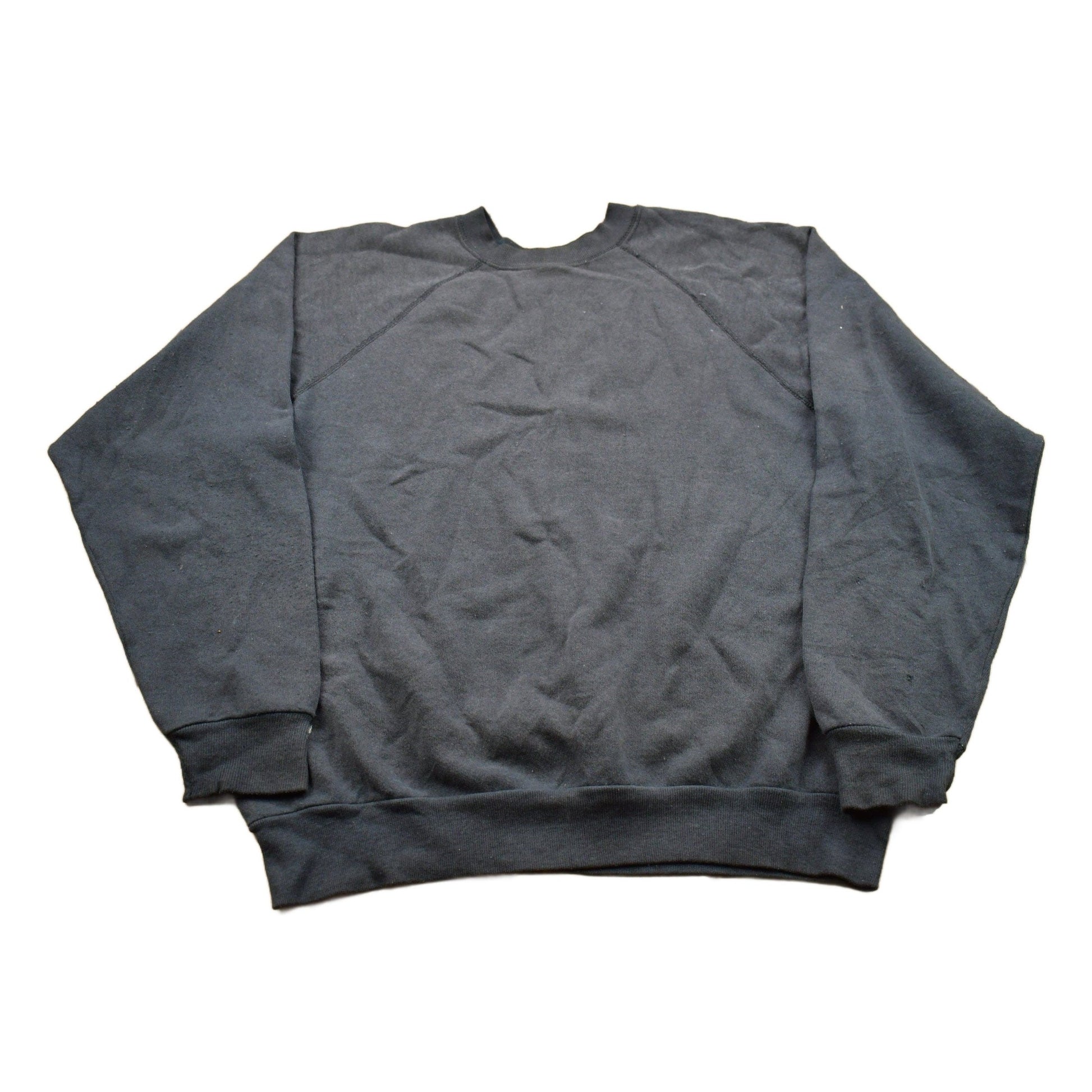 Other Clothing > Gender Neutral Adult Clothing > Hoodies & Sweatshirts > Sweatshirts Vintage 1990s Blank Black Crewneck Sweatshirt