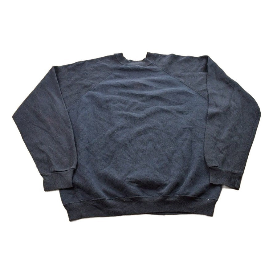 Other Clothing > Gender Neutral Adult Clothing > Hoodies & Sweatshirts > Sweatshirts Vintage 1990s Blank Black Crewneck Sweatshirt Men's XL