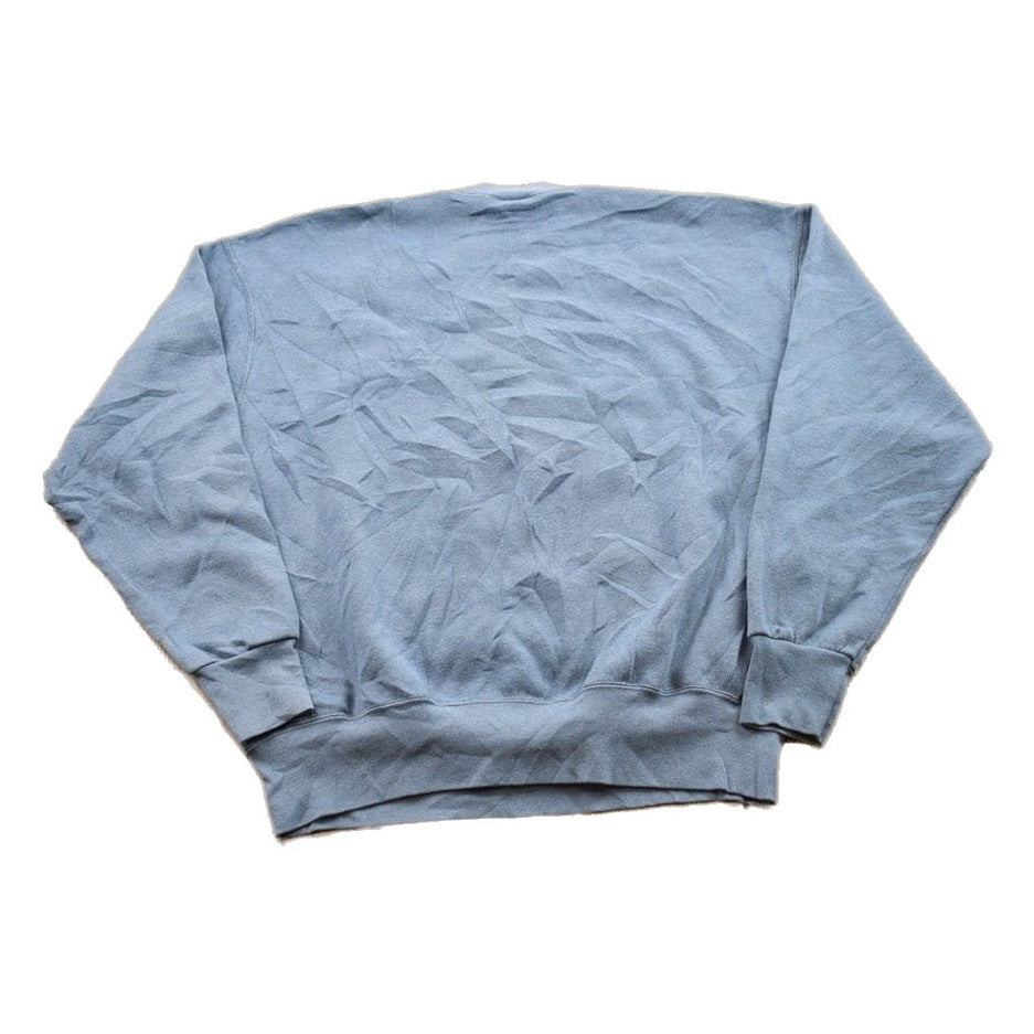 Other Clothing > Gender Neutral Adult Clothing > Hoodies & Sweatshirts > Sweatshirts Vintage 1990s Blank Blue Crewneck Sweatshirt / 90s Crewneck / Made In USA / Essential / Streetwear / 90s Blank