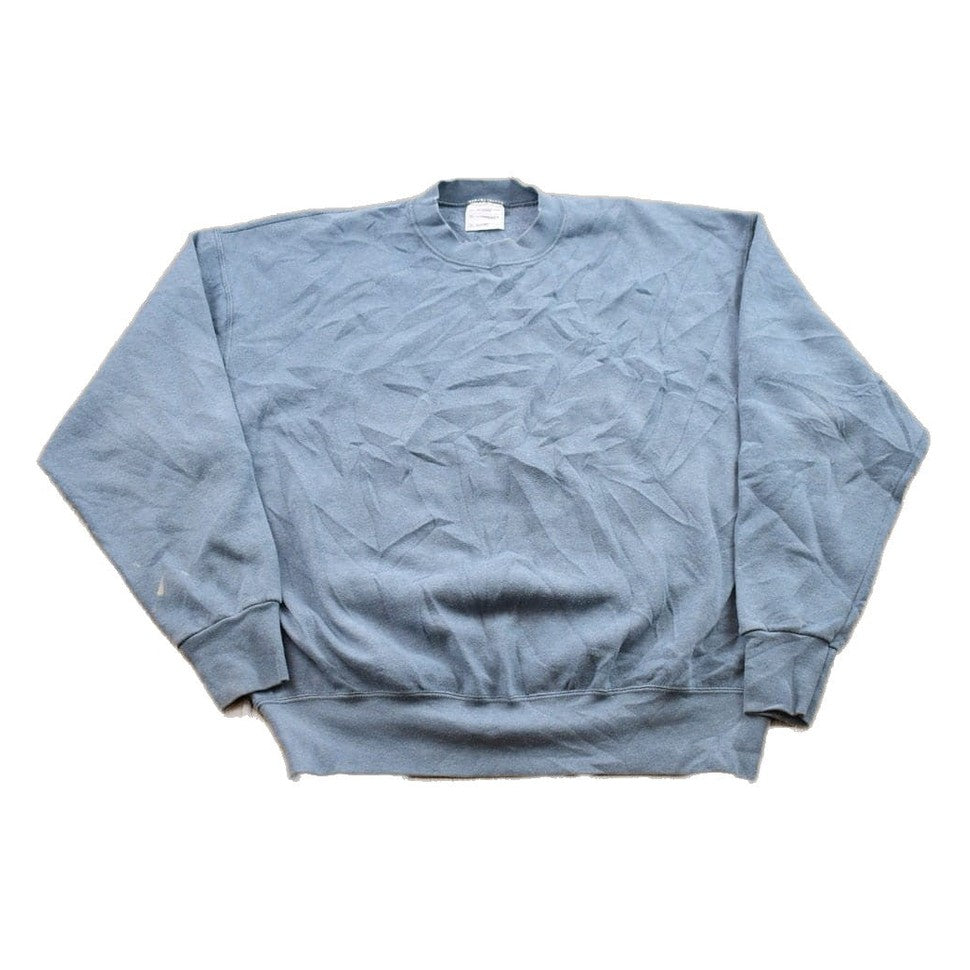 Other Clothing > Gender Neutral Adult Clothing > Hoodies & Sweatshirts > Sweatshirts Vintage 1990s Blank Blue Crewneck Sweatshirt / 90s Crewneck / Made In USA / Essential / Streetwear / 90s Blank