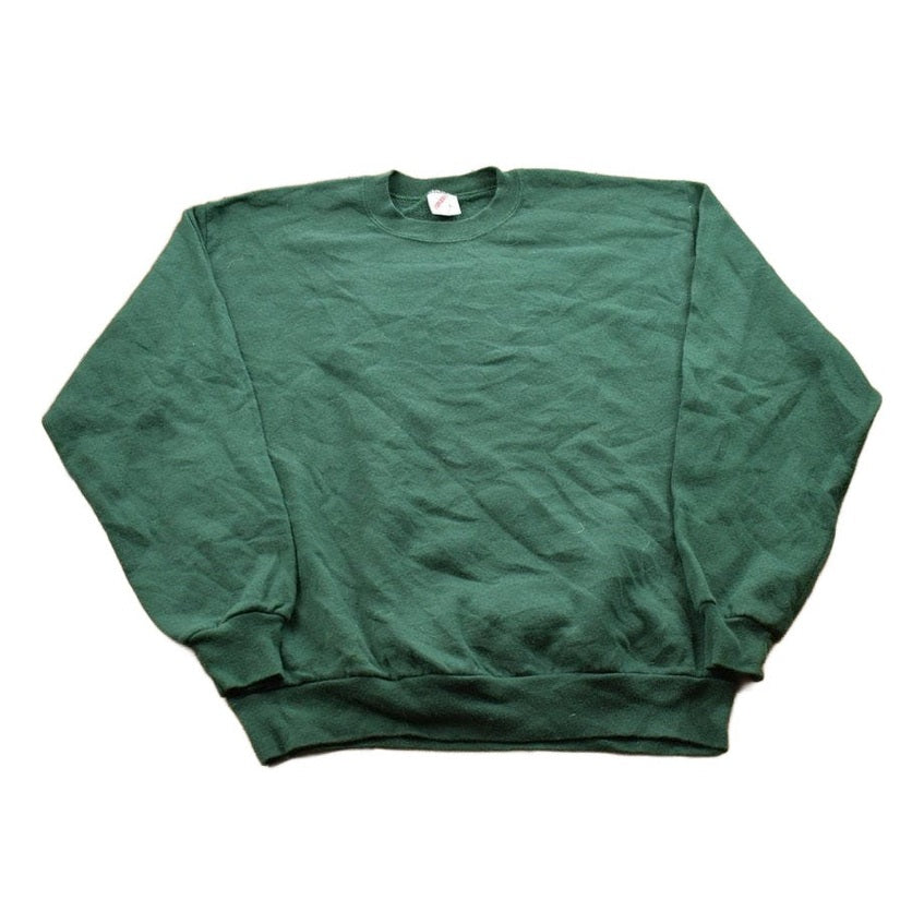 Other Clothing > Gender Neutral Adult Clothing > Hoodies & Sweatshirts > Sweatshirts Vintage 1990s Blank Green Crewneck Sweatshirt