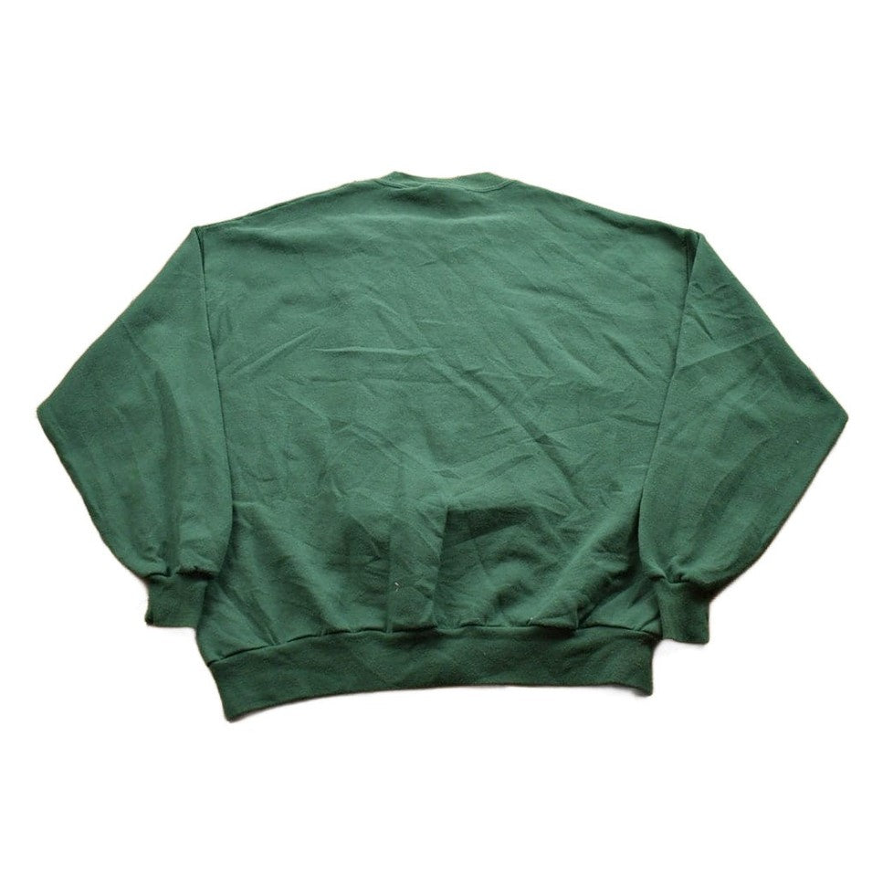 Other Clothing > Gender Neutral Adult Clothing > Hoodies & Sweatshirts > Sweatshirts Vintage 1990s Blank Green Crewneck Sweatshirt Men's 2XL