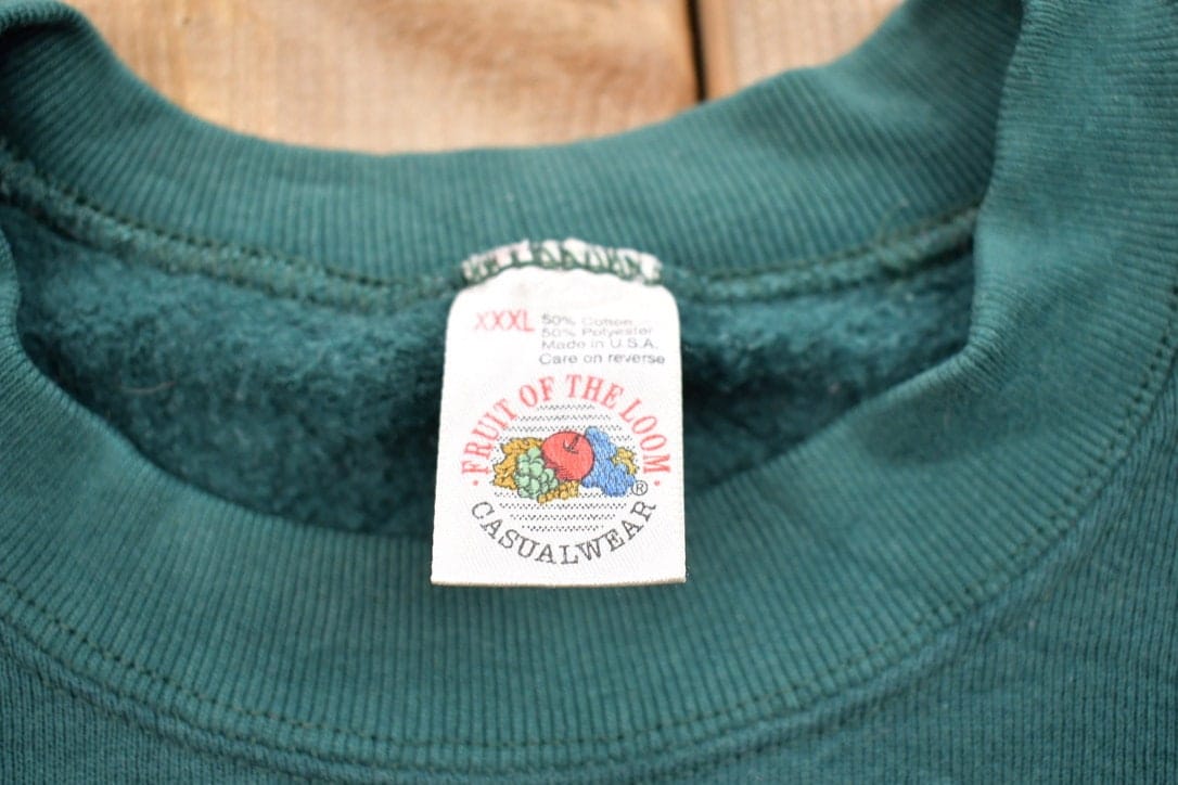 Other Clothing > Gender Neutral Adult Clothing > Hoodies & Sweatshirts > Sweatshirts Vintage 1990s Blank Green Crewneck Sweatshirt Men's 3XL