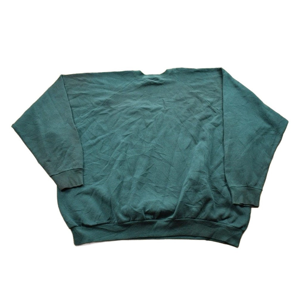 Other Clothing > Gender Neutral Adult Clothing > Hoodies & Sweatshirts > Sweatshirts Vintage 1990s Blank Green Crewneck Sweatshirt Men's 3XL
