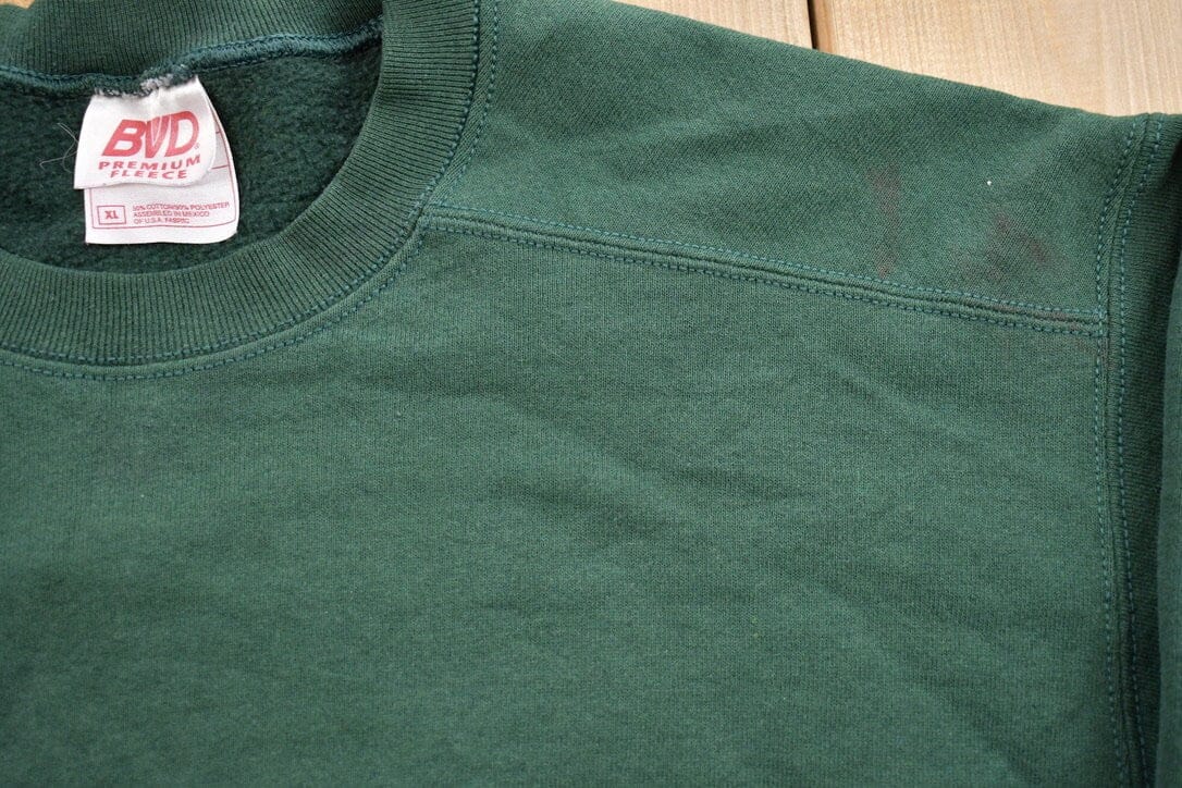 Other Clothing > Gender Neutral Adult Clothing > Hoodies & Sweatshirts > Sweatshirts Vintage 1990s Blank Green Crewneck Sweatshirt Men's XL