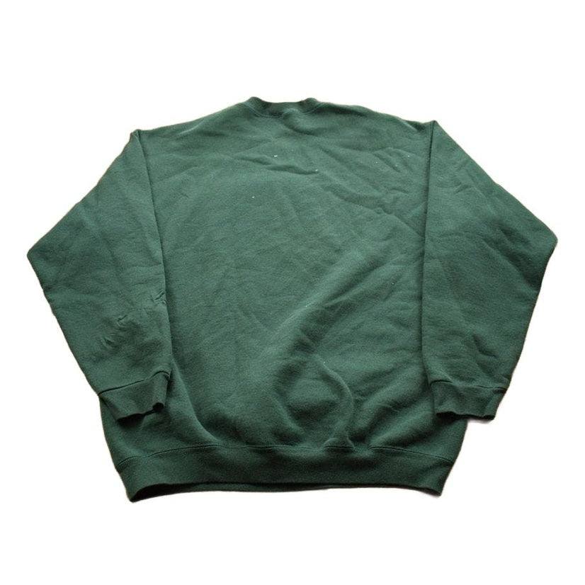 Other Clothing > Gender Neutral Adult Clothing > Hoodies & Sweatshirts > Sweatshirts Vintage 1990s Blank Green Crewneck Sweatshirt Men's XL