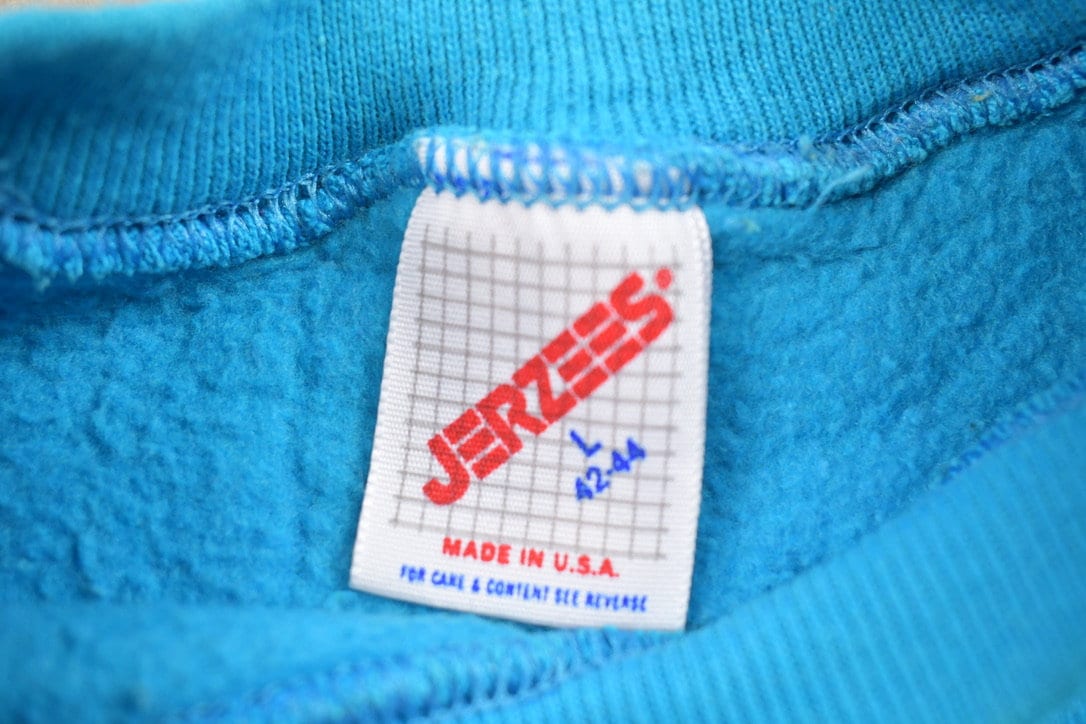 Other Clothing > Gender Neutral Adult Clothing > Hoodies & Sweatshirts > Sweatshirts Vintage 1990s Blank Light Blue Crewneck Sweatshirt Men's Small