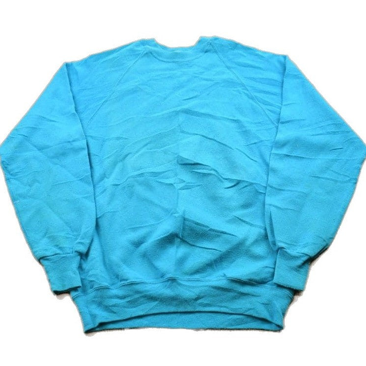 Other Clothing > Gender Neutral Adult Clothing > Hoodies & Sweatshirts > Sweatshirts Vintage 1990s Blank Light Blue Crewneck Sweatshirt Men's Small
