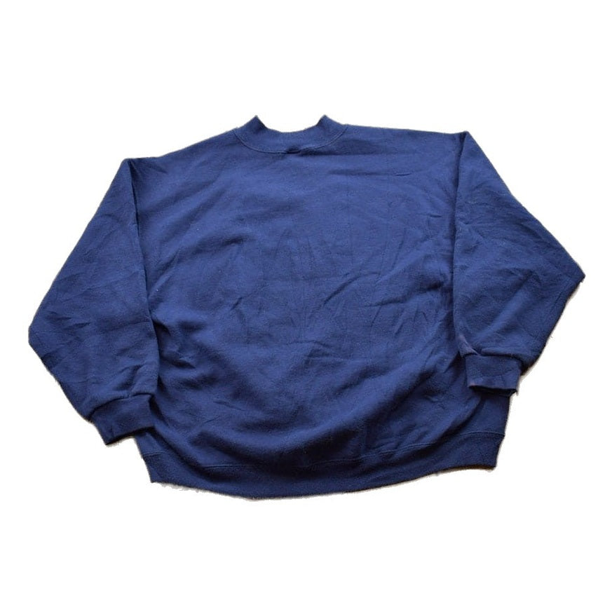 Other Clothing > Gender Neutral Adult Clothing > Hoodies & Sweatshirts > Sweatshirts Vintage 1990s Blank Navy Blue Crewneck Sweatshirt Men's Medium