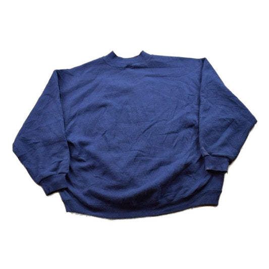 Other Clothing > Gender Neutral Adult Clothing > Hoodies & Sweatshirts > Sweatshirts Vintage 1990s Blank Navy Blue Crewneck Sweatshirt Men's Medium
