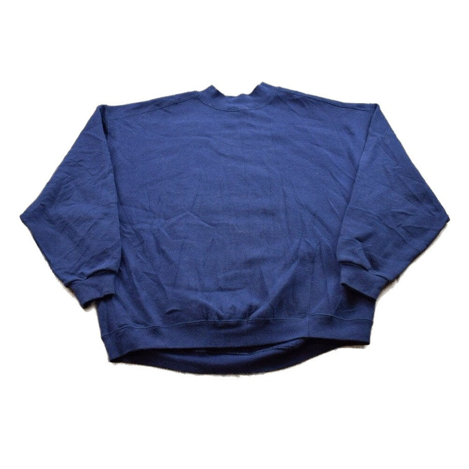 Other Clothing > Gender Neutral Adult Clothing > Hoodies & Sweatshirts > Sweatshirts Vintage 1990s Blank Navy Blue Crewneck Sweatshirt Men's Medium