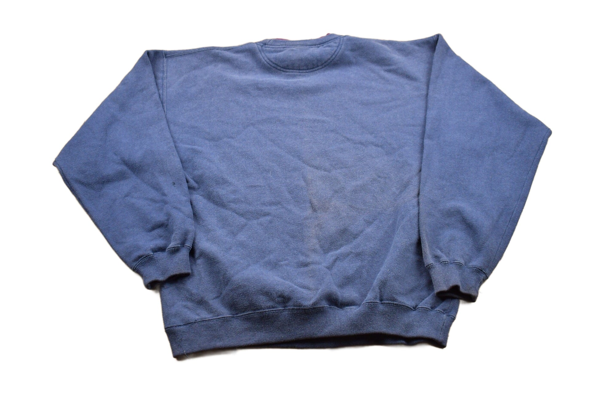 Other Clothing > Gender Neutral Adult Clothing > Hoodies & Sweatshirts > Sweatshirts Vintage 1990s Blank Navy Blue Crewneck Sweatshirt Men's Small/ 90s Crewneck / Double Collar / Essential / Streetwear / 90s Blank / Sportswear