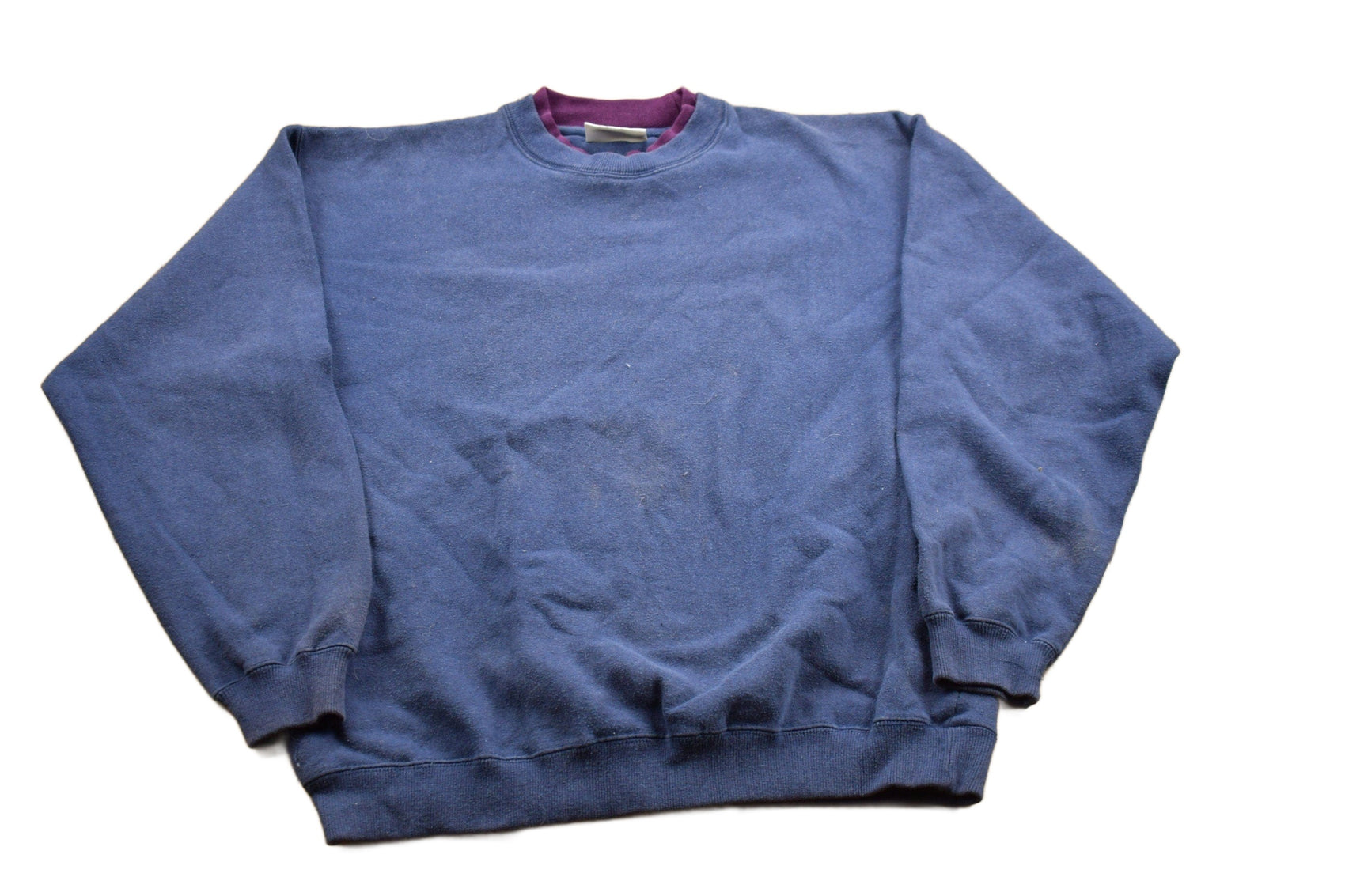 Other Clothing > Gender Neutral Adult Clothing > Hoodies & Sweatshirts > Sweatshirts Vintage 1990s Blank Navy Blue Crewneck Sweatshirt Men's Small/ 90s Crewneck / Double Collar / Essential / Streetwear / 90s Blank / Sportswear