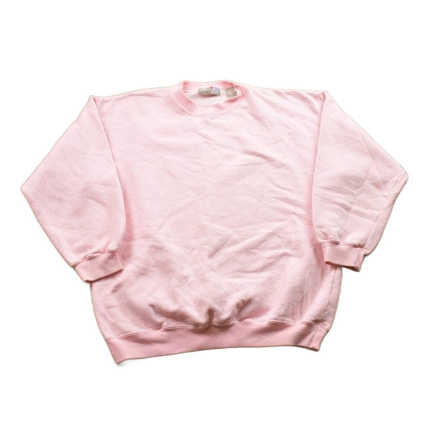 Other Clothing > Gender Neutral Adult Clothing > Hoodies & Sweatshirts > Sweatshirts Vintage 1990s Blank Pink Crewneck Sweatshirt Men's Medium