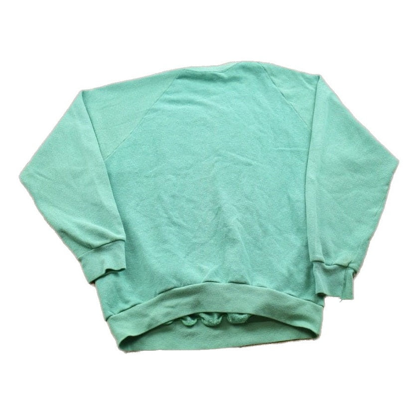 Other Clothing > Gender Neutral Adult Clothing > Hoodies & Sweatshirts > Sweatshirts Vintage 1990s Blank Turquoise Crewneck Sweatshirt Men's Small