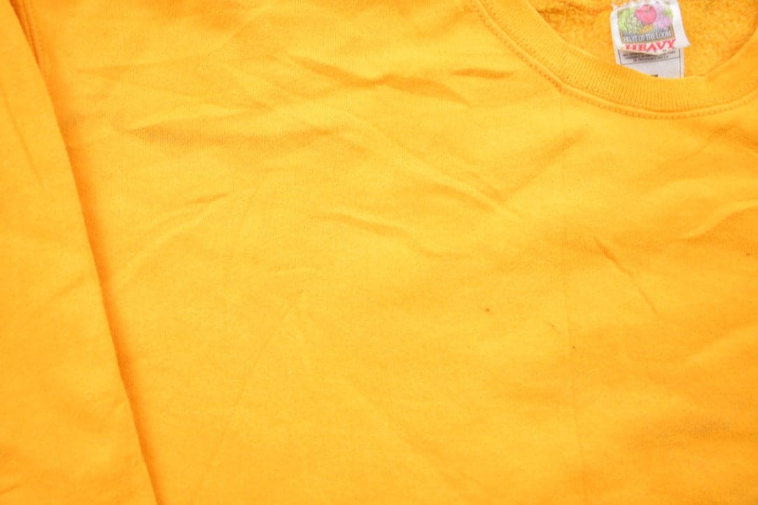 Other Clothing > Gender Neutral Adult Clothing > Hoodies & Sweatshirts > Sweatshirts Vintage 1990s Blank Yellow Crewneck Sweatshirt / 90s Crewneck / Made In USA / Essential / Streetwear / 90s Blank
