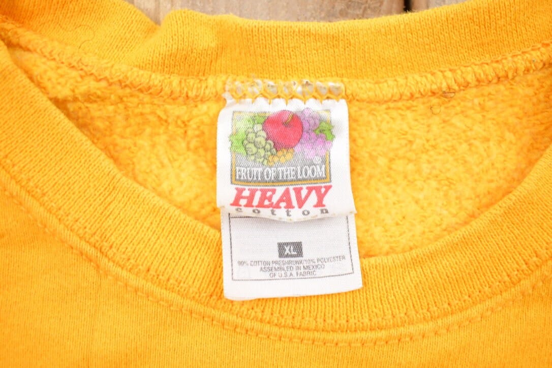Other Clothing > Gender Neutral Adult Clothing > Hoodies & Sweatshirts > Sweatshirts Vintage 1990s Blank Yellow Crewneck Sweatshirt / 90s Crewneck / Made In USA / Essential / Streetwear / 90s Blank